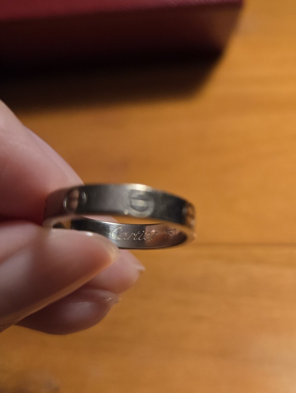 Authentic Cartier Love Wedding Band Ring in White Gold, Small Model - Picture 8 of 14